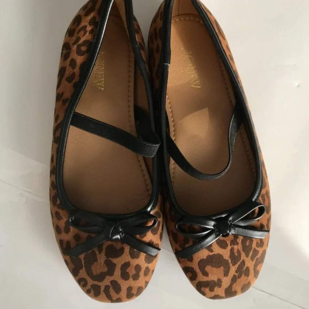 JCREW Factory Girls' leopard ballet flats K13